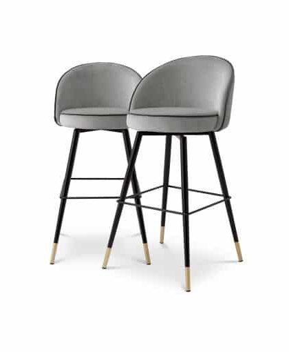 Cooper barstol roche light grey velvet 2-set