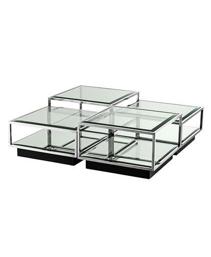 Tortona soffbord silver 4-set