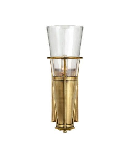 Robinson vägglampa antik mässing/klarglas