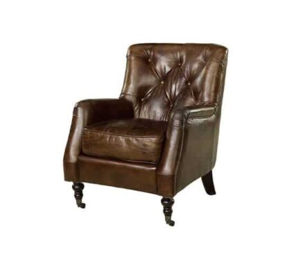 Dessau fåtölj läder brun