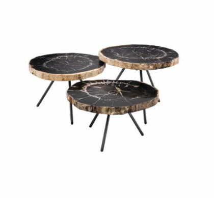 De Soto soffbord svart 3-set