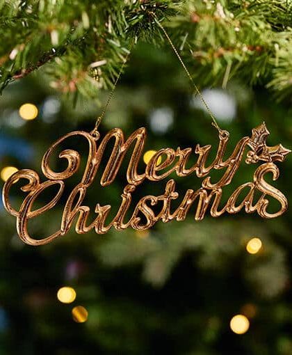 Merry Christmas julgransdekoration guld S