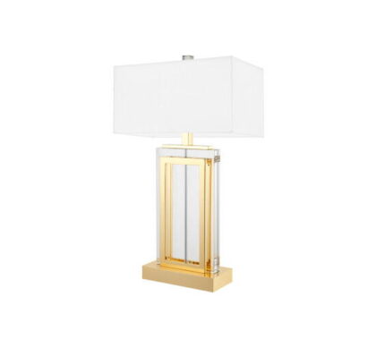 Arlington bordslampa crystal/gold vit