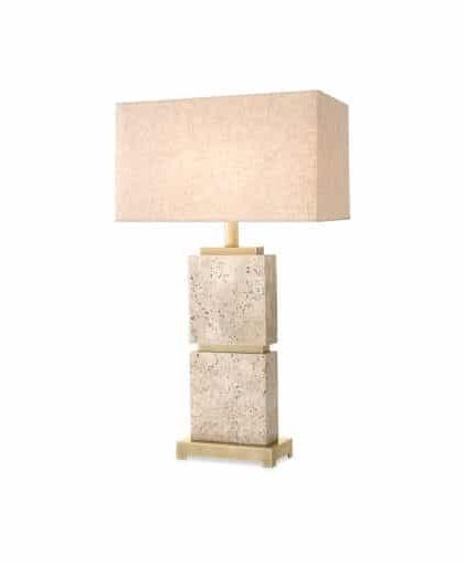 Newton bordslampa travertin
