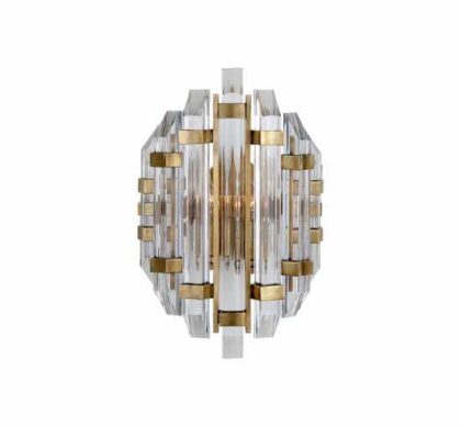 Adele vägglampa crystal/antik mässing