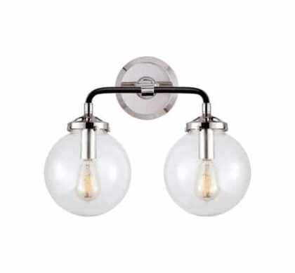 Bistro Curved vägglampa dubbel nickel