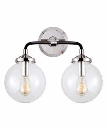 Bistro Curved vägglampa dubbel nickel