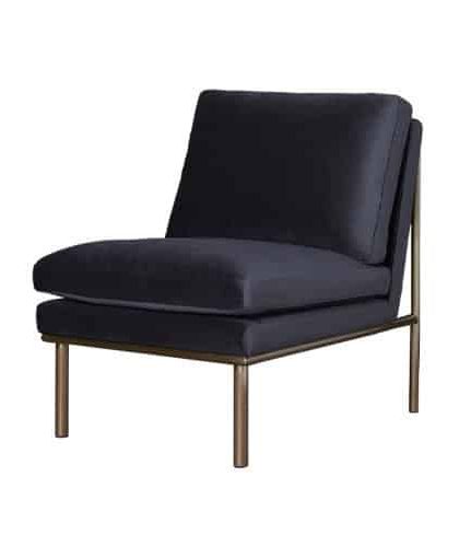 April loungefåtölj black pearl/mässing