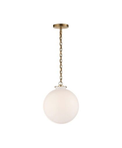 Katie Globe takpendel antik mässing/vit