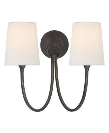 Reed vägglampa dubbel brons