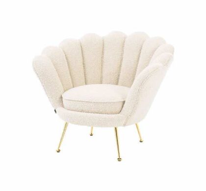 Trapezium fåtölj bouclé cream