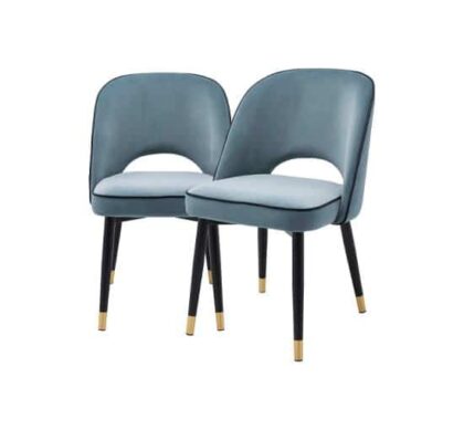 Cliff matstolar savona blue velvet 2-set