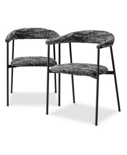 Julio matstol bouclé sonata black 2-set