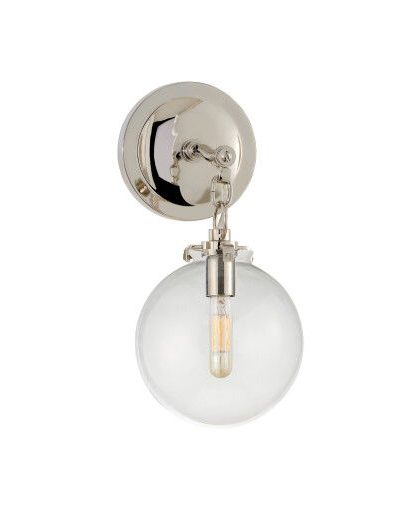 Katie Globe vägglampa nickel/klarglas