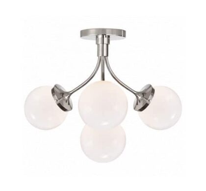 Prescott plafond nickel/vit