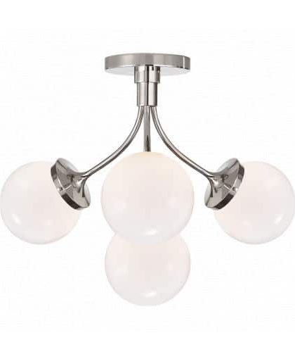 Prescott plafond nickel/vit