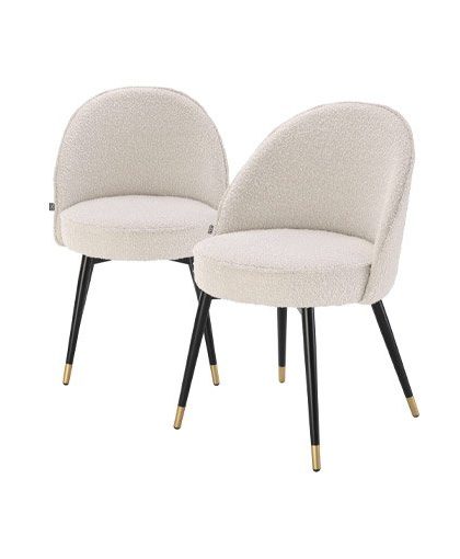 Cooper matstolar bouclé cream 2-set