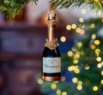 Laila champagneflaska julgransdekoration svart