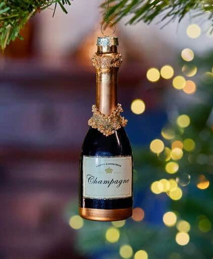 Laila champagneflaska julgransdekoration svart