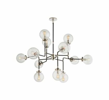 Bistro takkrona nickel/klarglas M