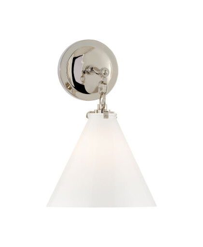 Katie Conical vägglampa nickel/vit