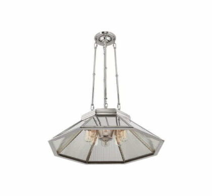Rivington 8-delad takkrona nickel/spegelglas