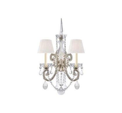 Adrianna vägglampa dubbel Antique Silver Leaf