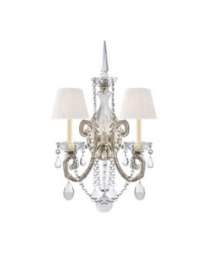 Adrianna vägglampa dubbel Antique Silver Leaf