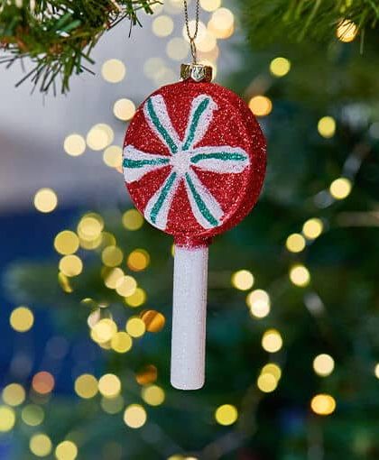 Lola klubba julgransdekoration röd/vit