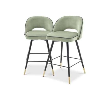 Cliff barstolar savona pistache green velvet 2-set