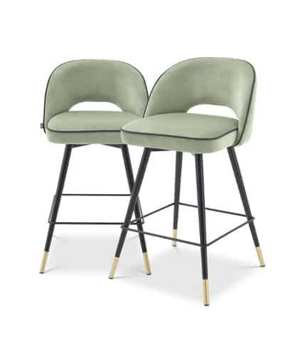 Cliff barstolar savona pistache green velvet 2-set