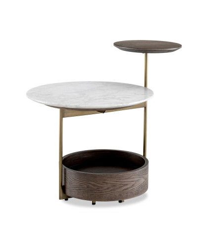 Faye sidobord vit marmor