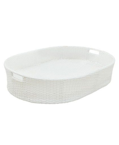 Flytande poolbricka vit oval