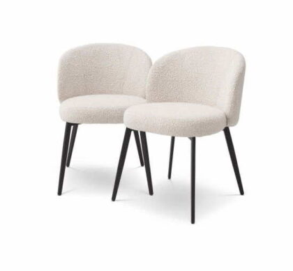Lloyd matstol bouclé cream 2-pack