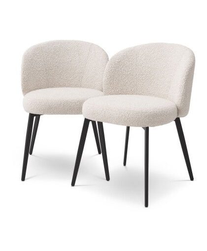 Lloyd matstol bouclé cream 2-pack