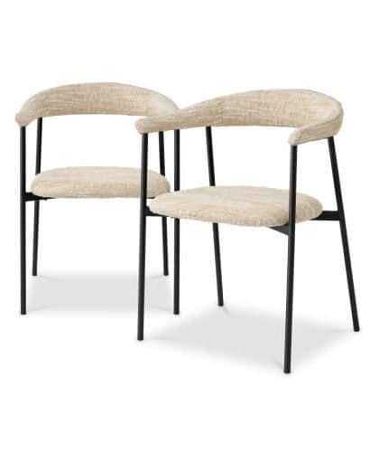 Julio matstol bouclé sonata cream 2-set