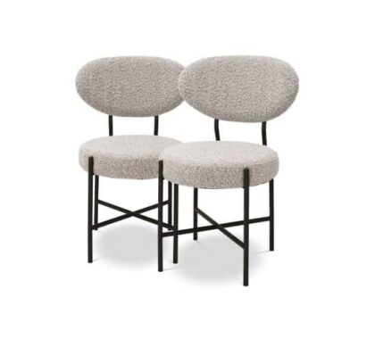 Vicq matstol bouclé grey 2-set