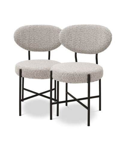 Vicq matstol bouclé grey 2-set