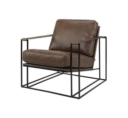 Bellagio skinnfåtölj brun