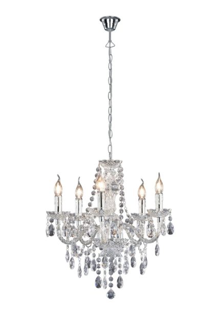 Trio lighting luster ljuskrona 5l  e14 transparent -