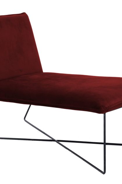 Loungefåtölj cirino sammet - röd