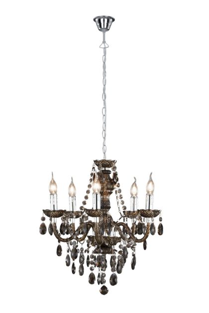 Trio lighting luster ljuskrona 5l  e14 svart - svart