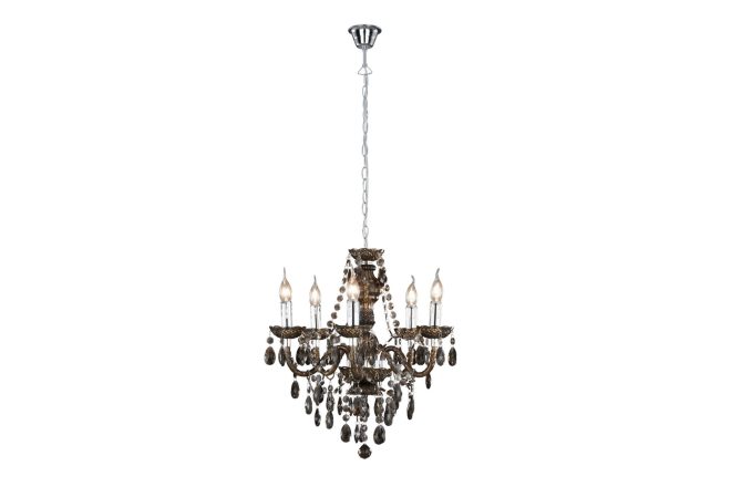 Trio lighting luster ljuskrona 5l  e14 svart - svart
