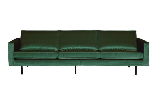Sammetssoffa dotty 3-sits - grön