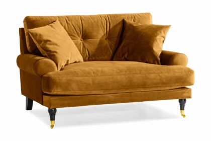 Loveseat webber sammet - amber|mässing