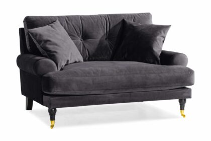 Loveseat webber sammet - mörkgrå|mässing