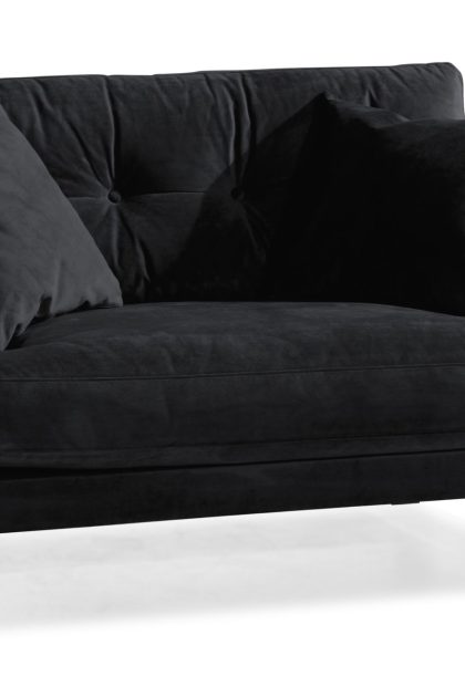 Loveseat webber sammet - svart|mässing