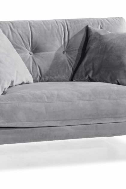 Loveseat webber sammet - silvergrå|mässing