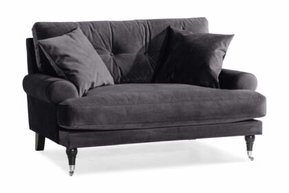 Loveseat webber sammet - mörkgrå|krom
