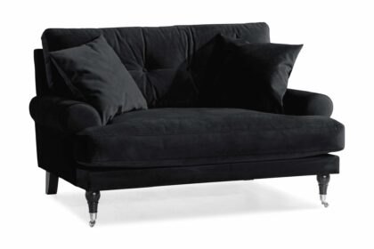 Loveseat webber sammet - svart|krom